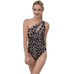 Leopard Animal Skin Patern To One Side Swimsuit by Bedest