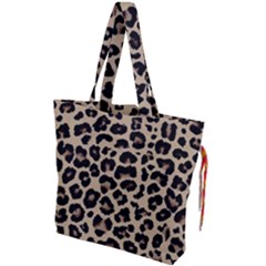 Leopard Animal Skin Patern Drawstring Tote Bag by Bedest