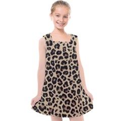 Leopard Animal Skin Patern Kids  Cross Back Dress by Bedest