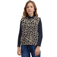 Leopard Animal Skin Patern Kid s Button Up Puffer Vest	