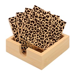 Leopard Animal Skin Patern Bamboo Coaster Set by Bedest