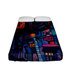 Wallet City Art Graffiti Fitted Sheet (full/ Double Size) by Bedest