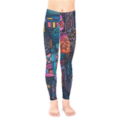 Wallet City Art Graffiti Kids  Leggings by Bedest