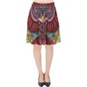 Colorful Owl Art Red Owl Velvet High Waist Skirt View1