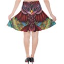 Colorful Owl Art Red Owl Velvet High Waist Skirt View2