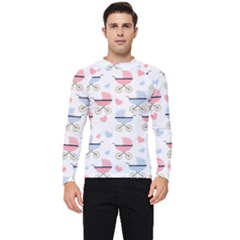 Pattern Stroller Carriage Texture Men s Long Sleeve Rash Guard by Grandong