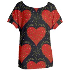 Love Hearts Pattern Style Women s Oversized T-shirt by Grandong