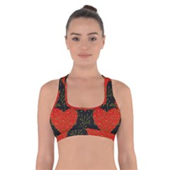 Love Hearts Pattern Style Cross Back Sports Bra by Grandong