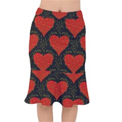 Love Hearts Pattern Style Short Mermaid Skirt by Grandong