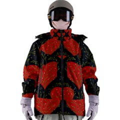 Love Hearts Pattern Style Women s Zip Ski And Snowboard Waterproof Breathable Jacket by Grandong