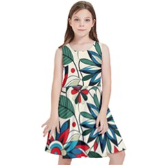 Flora Pattern Flower Kids  Skater Dress by Grandong