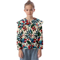 Flora Pattern Flower Kids  Peter Pan Collar Blouse by Grandong