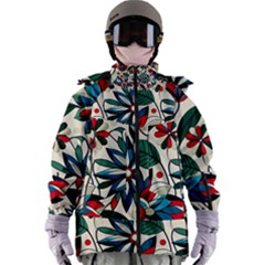 Flora Pattern Flower Women s Zip Ski And Snowboard Waterproof Breathable Jacket