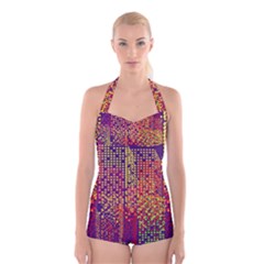 Building Architecture City Facade Boyleg Halter Swimsuit  by Grandong