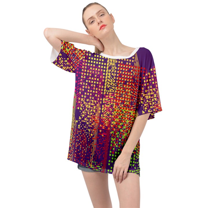 Building Architecture City Facade Oversized Chiffon Top