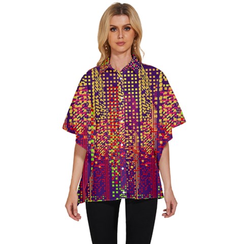 Building Architecture City Facade Women s Batwing Button Up Shirt by Grandong