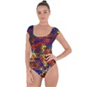 Hexagon Honeycomb Pattern Short Sleeve Leotard  View1