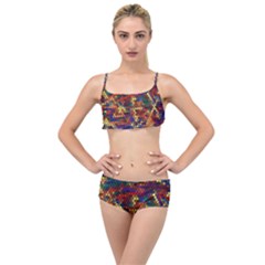 Hexagon Honeycomb Pattern Layered Top Bikini Set