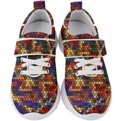 Hexagon Honeycomb Pattern Kids  Velcro Strap Shoes by Grandong