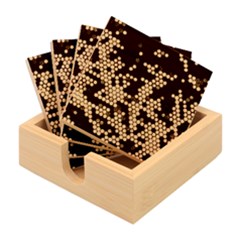 Hexagon Honeycomb Pattern Bamboo Coaster Set