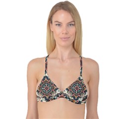 Floral Pattern Flowers Reversible Tri Bikini Top by Grandong