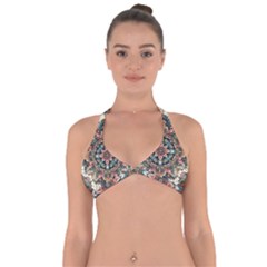 Floral Pattern Flowers Halter Neck Bikini Top by Grandong