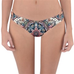 Floral Pattern Flowers Reversible Hipster Bikini Bottoms by Grandong