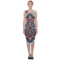 Floral Pattern Flowers Sleeveless Pencil Dress by Grandong