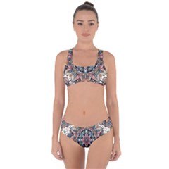 Floral Pattern Flowers Criss Cross Bikini Set by Grandong