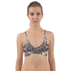 Floral Pattern Flowers Wrap Around Bikini Top by Grandong