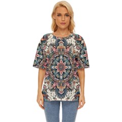 Floral Pattern Flowers Oversized Basic T-shirt by Grandong