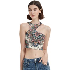 Floral Pattern Flowers Cut Out Top by Grandong