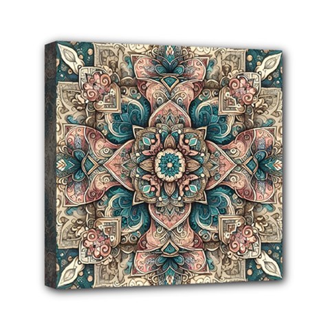 Floral Flora Flower Flowers Nature Pattern Mini Canvas 6  X 6  (stretched) by Grandong