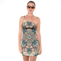 Floral Flora Flower Flowers Nature Pattern One Shoulder Ring Trim Bodycon Dress by Grandong