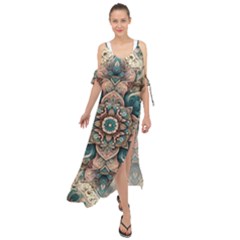 Floral Flora Flower Flowers Nature Pattern Maxi Chiffon Cover Up Dress by Grandong