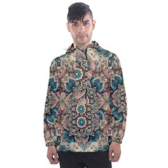 Floral Flora Flower Flowers Nature Pattern Men s Front Pocket Pullover Windbreaker by Grandong