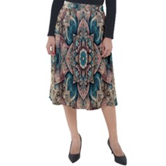 Floral Flora Flower Flowers Nature Pattern Classic Velour Midi Skirt  by Grandong