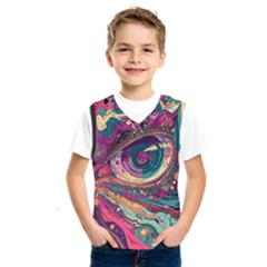 Human Eye Pattern Kids  Basketball Tank Top by Grandong