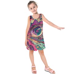 Human Eye Pattern Kids  Sleeveless Dress by Grandong