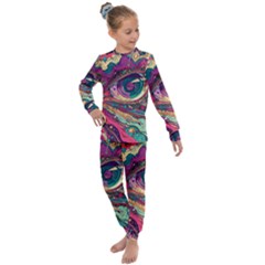 Human Eye Pattern Kids  Long Sleeve Set  by Grandong