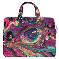 Human Eye Pattern Macbook Pro 16  Double Pocket Laptop Bag  by Grandong