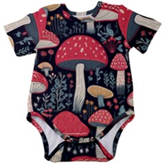 Mushrooms Psychedelic Baby Short Sleeve Bodysuit by Grandong