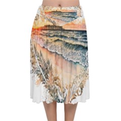 Mandalas-1084082 Ai-generated-7899053 Velvet Flared Midi Skirt