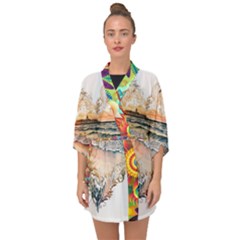 Mandalas-1084082 Ai-generated-7899053 Half Sleeve Chiffon Kimono by lipli