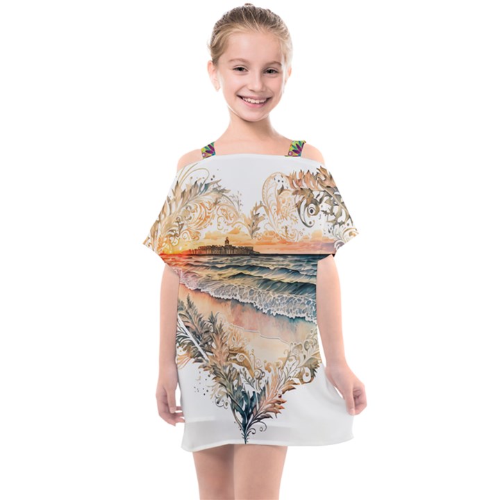 Mandalas-1084082 Ai-generated-7899053 Kids  One Piece Chiffon Dress