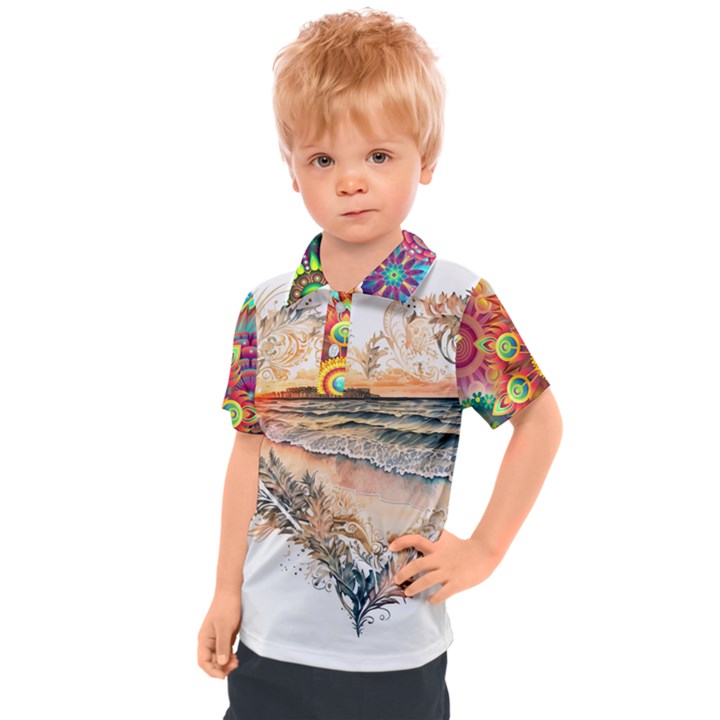 Mandalas-1084082 Ai-generated-7899053 Kids  Polo T-Shirt