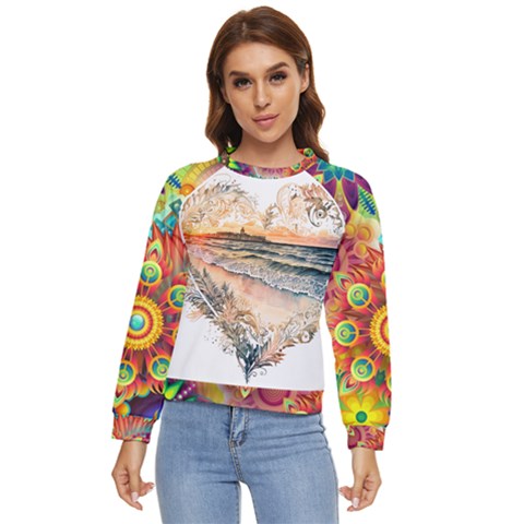 Mandalas-1084082 Ai-generated-7899053 Women s Long Sleeve Raglan T-shirt by lipli