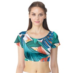 Leaves-3923413 Short Sleeve Crop Top by lipli