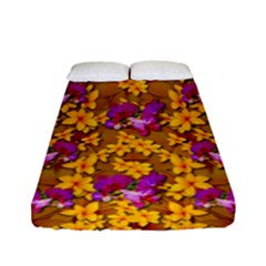 Blooming Flowers Of Orchid Paradise Fitted Sheet (full/ Double Size) by pepitasart