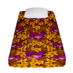 Blooming Flowers Of Orchid Paradise Fitted Sheet (single Size) by pepitasart